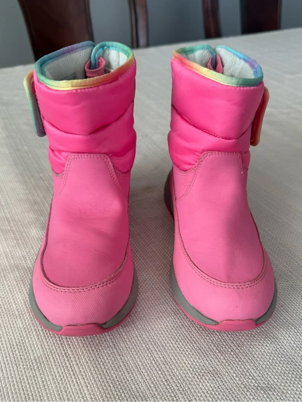 UGG Kids Toty weather boots Bright Pink Winter Boots with Rainbow Trim